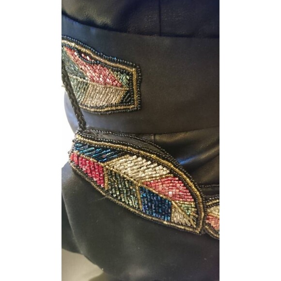 VTG Handmade Black Multicolor Beaded Purse & Matching Sash Belt Waist SZ 27”-33” - Picture 4 of 14